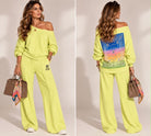Ensemble Icon lemon, sweat ample et pantalon large, motif bandana multicolore au dos